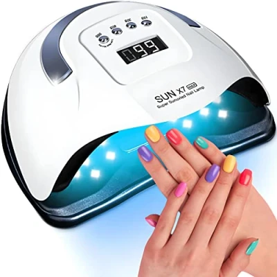 Immagine di Retoo Asciuga unghie 48 W con timer 10/30/60/99 s, display LCD, sensore, infrarossi, lampada UV LED per unghie, strumento di indurimento mani e piedi, gel adatto