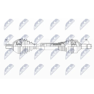 Immagine di NTY NPW VV 052 Albero motore / Semiasse Assale anteriore, anteriore Sx 625 VOLVO: XC60 I