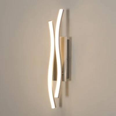 Immagine di Comely Applique da Interno LED, 14W 1575LM Moderna Lampada Parete per Interni, a Muro Soggiorno Camera Letto, Luce Calda 3000K, Argento, 41cm