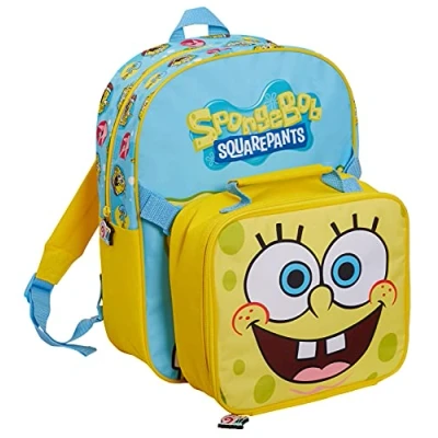 Immagine di SpongeBob SquarePants Zaino con borsa per il pranzo ragazzi e ragazze, set da 2 pezzi staccabile