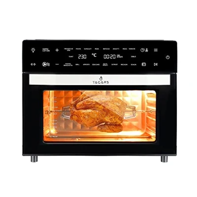 Immagine di Tagars Forno Friggitrice Ad Aria Calda XXL Da 30 Litri Con Display Digitale Multifunzione, Sistema A Riscaldamento Rapido, 18 Programmi Di Cottura, Timer e Temperatura Regolabili 1800 W