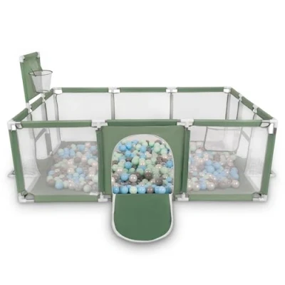 Immagine di Selonis Recinto Per Bambini Con 200 Palline 6 Cm, Playground Box, Verde: Perla/Menta/Trasparente/Azzurro/Menta