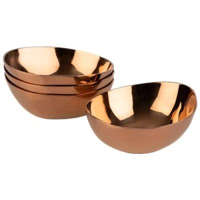 Immagine di APS PEBBLES 40790 Set di 4 ciotole in acciaio INOX rivestito PVD, 6,5 x 6 cm, altezza 2,5 effetto rame