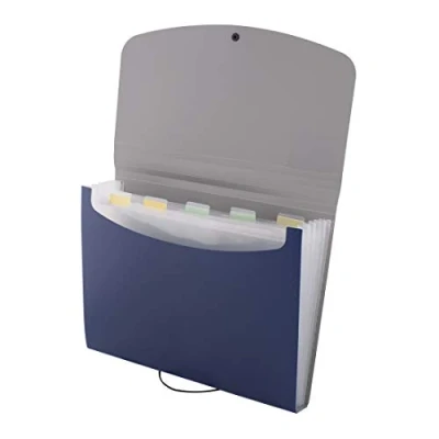 Immagine di D.RECT 5566 Cartella portadocumenti con tasche, formato A4, organizer portatile per documenti e documenti, cinturino elastico rotondo chiusura a bottone, casa, scuola, lavoro viaggi, 6