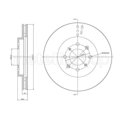 Immagine di METELLI 23 1050C Disco freno 258,0 21,0 4 64,1 ventilato verniciato HONDA: Jazz 2, 3, Sedan
