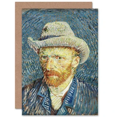 Immagine di Artery8 Vincent Van Gogh Self Portrait With Grey Felt Hat Fine Art Greeting Card Plus Envelope Blank Inside Ritratto