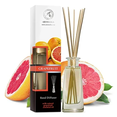 Immagine di Diffusore Profumato per Ambiente Pompelmo 100ml con 10 Bastoncini di Bambù Naturale Olio Essenziale Grapefruit Fragranza Intensa e Duratura Senza Alcool Aromatizzatore d&#039;Aria Interni