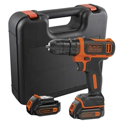 Immagine di BLACK+DECKER Trapano/Avvitatore Compatto 10.8V 1.5Ah con 2 Batterieia in Valigetta. BDCDD12KB QW