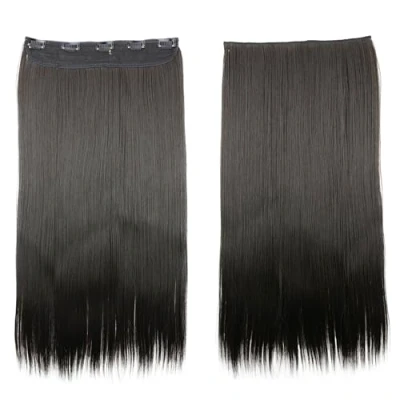 Immagine di CAISHA 70cm Clip In Un Unico Pezzo Nell&#039;estensione Dei Capelli Di Sintetici Mezza Parrucca Liscio Bruna C53a