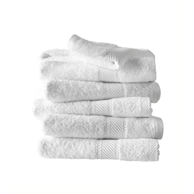 Immagine di De Witte Lietaer 194 853, Set di 6 asciugamani da bagno, in cotone, Bianco (Blanc), 100 x 50 cm