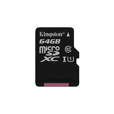 Immagine di Kingston SDCS/64GB Canvas Select MicroSD, Velocità UHS I di Classe 10, fino a 80 MB/s in Lettura, con Adattatore SD, nero
