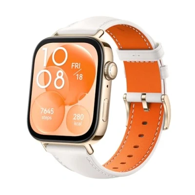 Immagine di HUAWEI WATCH FIT 3, Display AMOLED da 1.82&quot;, Design ultra sottile, Monitoraggio completo del fitness, salute 24h, Compatibilità con iOS e Android, Chiamate Bluetooth, Bianco (Pelle)