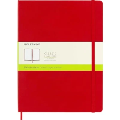 Immagine di Moleskine Classic Notebook, Taccuino con Pagine Bianche, Copertina Rigida e Chiusura Elastica, Formato XL 19 x 25 cm, Colore Rosso Scarlatto, 192