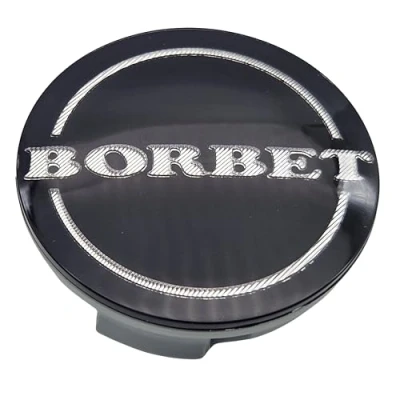 Immagine di Borbet coprimozzo 55 mm/56 mm, 74404, colore nero lucido, argento