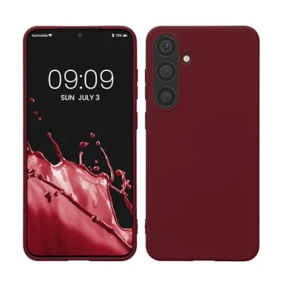 Immagine di kwmobile Custodia Compatibile con Samsung Galaxy S24 Plus Cover Back Case per Caricatore Wireless Antiurto e Flessibile in Silicone TPU viola bordeaux