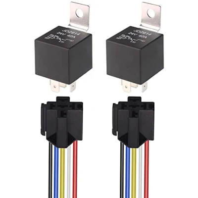 Immagine di Gebildet JD2914 24V 40A Relè Universale con 12AWG Imbracatura di Socket, SPDT 5 Pin Contatti Relay Relais per Auto Camion Motociclo Barca, Heavy Duty (Confezione da 2)