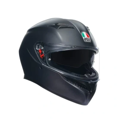 Immagine di AGV Casco K3 E2206 MPLK, Moto da Uomo, Integrale ECE con Assorbimento del Sudore, Spoiler, Prese d&#039;Aria e Visiera Antigraffio Anti UV, Predisposizione Interfono, Nero