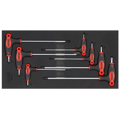 Immagine di SONIC 600719 Modulo attrezzi 7 T10, T15, T20, T25, T27, T30, T40 Acciaio al cromo vanadio Torx Forma ad L, extra lungo