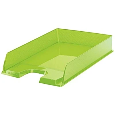 Immagine di Esselte EUROPOST Vaschetta Portacorrispondenza, F.to A4, Polistirene (PS), Impilamento verticale o &quot;a sbalzo&quot;, Verde Trasparente, 1 Pezzo, 623597