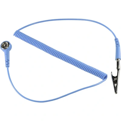 Immagine di TRU COMPONENTS SpKL 4 183 SK Cavo di messa a terra ESD, 1,83 m, bottone pressione, mm, morsetto coccodrillo