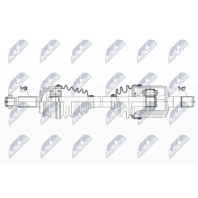 Immagine di NTY NPW CH 052 Albero motore / Semiasse Assale anteriore Sx Trasmissione automatica JEEP: Compass