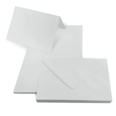 Immagine di Netuno 25 biglietti bianchi con buste, formato DIN B6, colore grigio arcobaleno, set di pieghevoli e buste in fogli carta colorati, busta