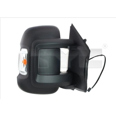 Immagine di specchio retrovisore esterno Tyc 309 0174 Sx per a regolazione manuale, convesso, con sensore temperatura, Braccio corto