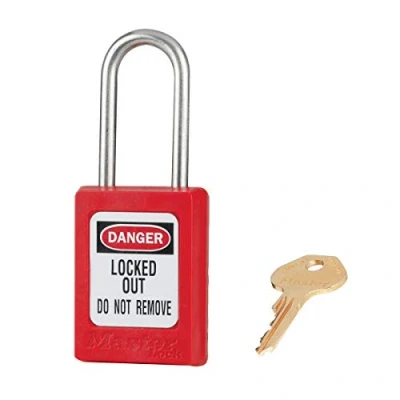 Immagine di Master Lock S31RED Lucchetto di Sicurezza in Materiale Termoplastico per Installazione Meccanica, Rosso, Archetto 3,8 x 1,6 cm