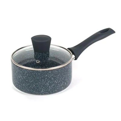 Immagine di Russell Hobbs RH00844EU Nightfall Stone 16&quot; doppio strato Cooker in alluminio pressato non Stick, che include induzione, meno cuoco ad olio, manico bachelite morbido, marmo blu