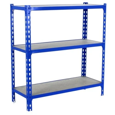 Immagine di Simon Rack Scaffale Metallo Garage e 3 Ripiani, Capacità di Carico 200 kg Punto Flessione, 1000x1100x300 mm, Metallo, Scaffalatura per Garage, Blu/Legno Maderclick