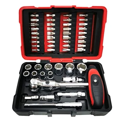 Immagine di KS TOOLS 922.0651 Set di bussole e punte ULTIMATE 1/4&quot; con cricchetto a testa girevole MODIFIX, 52 pezzi Compatto, robusto pratico 6 lati da 5,5 14 mm fessura, PZ, PH, XZN, TX