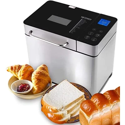 Immagine di Macchina per il pane in acciaio inox, 19 programmi di cottura completamente automatica 500 g, 750 1000 timer ritardo 15 ore con finestra funzione mantenimento del calore 710 W