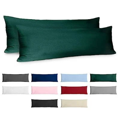 Immagine di Federe 40x145 Cotone Rinforzato (Set da 2) Verde Trama Fitta a 57 Fili/cm² Cuscini cm Cuscino Certificate Oeko Tex Dreamzie
