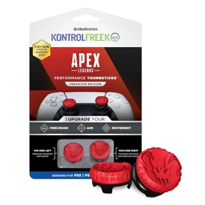 Immagine di KontrolFreek Apex Legends: Predator Edition Performance Thumbsticks per Playstation 4 (PS4) e 5 (PS5) Controller 1 High Rise, Mid Concavo Rosso/Nero