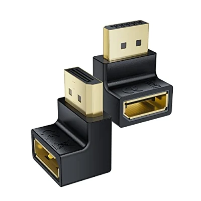 Immagine di adattatore Displayport 90 gradi verso l&#039;alto/il basso, BolAAzuL DP ad angolo retto Connettore convertitore UHD 4k@60Hz 2K@144Hz 1.2 maschio a femmina