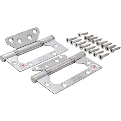Immagine di BGS Diy 80909 Set di cerniere in acciaio INOX, per montaggio salvaspazio, 100 x 50 mm, 2 pezzi