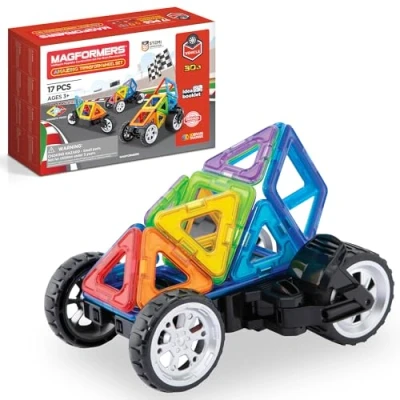 Immagine di Magformers Amazing Transform Wheel Magnetic Building Blocks Toy. Makes Cars And Bikes. with Special Adjustable Multi Piece.