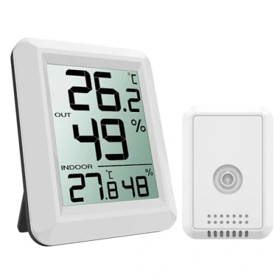 Immagine di ORIA Termometro Igrometro Digitale Interno Esterno, Misuratore di Umidità e Temperatura Wireless, Termoigrometro Professionale con Sensore, 100m Range, 60S Auto Refresh per Casa, Ufficio, Serra, ecc