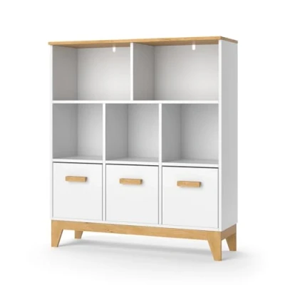 Immagine di Vitalispa Scaffale per bambini &quot;Malia&quot;, Bianco/Rovere, 98.4 x 113.4 cm