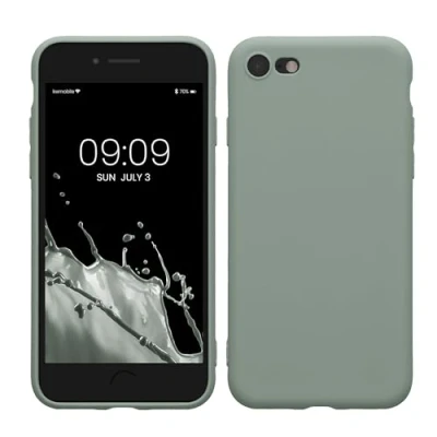 Immagine di kwmobile Custodia Compatibile con Apple iPhone SE (2022) / (2020) 8 7 Cover Back Case per Smartphone in Silicone TPU Protezione Gommata verde affumicato
