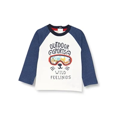 Immagine di Chicco T shirt con maniche lunghe Bimbo 0 24, Bianco e Denim, 18 mesi