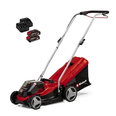 Immagine di Einhell Tosaerba a batteria GE cm 36/33 Li Kit Power X Change (36 V, 33 larghezza di taglio, fino 250 m², 30 L sacco raccoglitore, incl. 2x 2,5 Ah batteries e caricabatteriee)