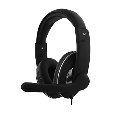 Immagine di T&#039;nB Cuffie Micro cablate, connessione USB A, microfono omnidirezionale, ideale per telelavoro e videoconferenza Nero