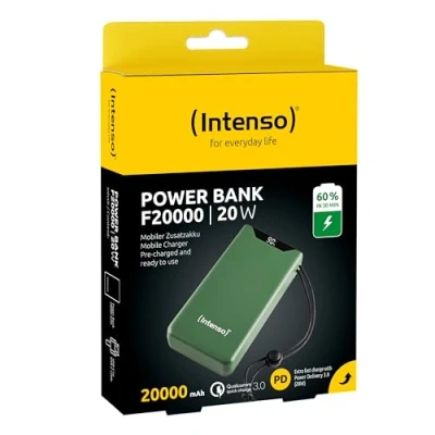 Immagine di Intenso F20000 Power bank 20000 mAh Ricarica rapida, Consegna di potenza LiPo USB A, C® Verde