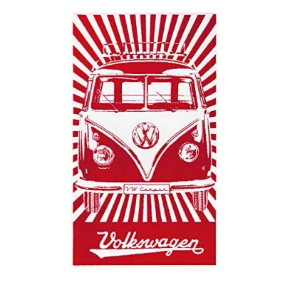 Immagine di Brisa VW Collection Volkswagen Asciugamano per Spiaggia, Bagno, Sauna e Telo Mare nel Design del Camper T1 Bus (Highway/Nero)