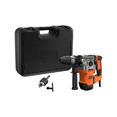 Immagine di BLACK+DECKER, MARTELLO DEMOLITORE/SCALPELLATORE SDS+ 1250W , 3.7J EPTA, 0 3900 colpi/min. In dotazione: Extra mandrino 13mm, 2 punte per muratura, 1 Scalpello, Asta di profondità, Valigetta .BEHS03K QS
