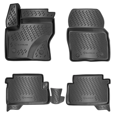 Immagine di Elmasline Set di tappetini in gomma dal design 3D per auto, bordo extra alto 5 cm