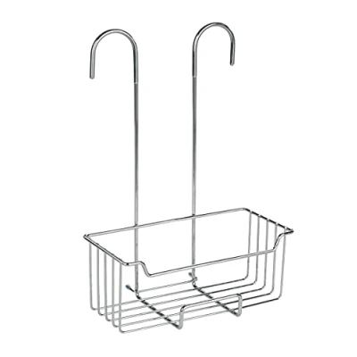 Immagine di Wenko Portaoggetti da doccia termostatico Milo, mensola appendere al rubinetto della per più spazio, in acciaio inox, 25x36x14cm, lucido