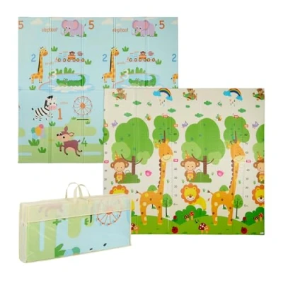 Immagine di Relaxdays Tappeto Gioco per Bambini e Neonati, Tappetino Gattonare, LxP: 200x180 cm, in Gomma XPE Atossica, Colorato, Gommapiuma