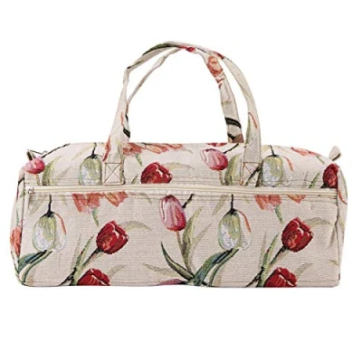 Immagine di Oumefar Borsa in Tessuto per Uso Domestico Artigianato Ferri da Maglia Stoccaggio Accessori Cucito Aghi Organizer Trucco organizzazione Stoccaggio(Tulipano Rosso)